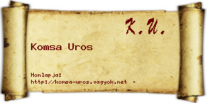 Komsa Uros névjegykártya